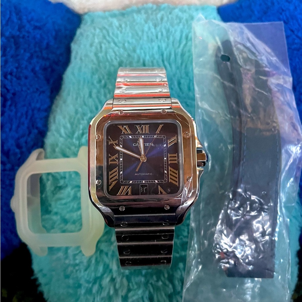 Cartier Santos De Blue Dial Men's Watch